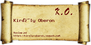 Király Oberon névjegykártya